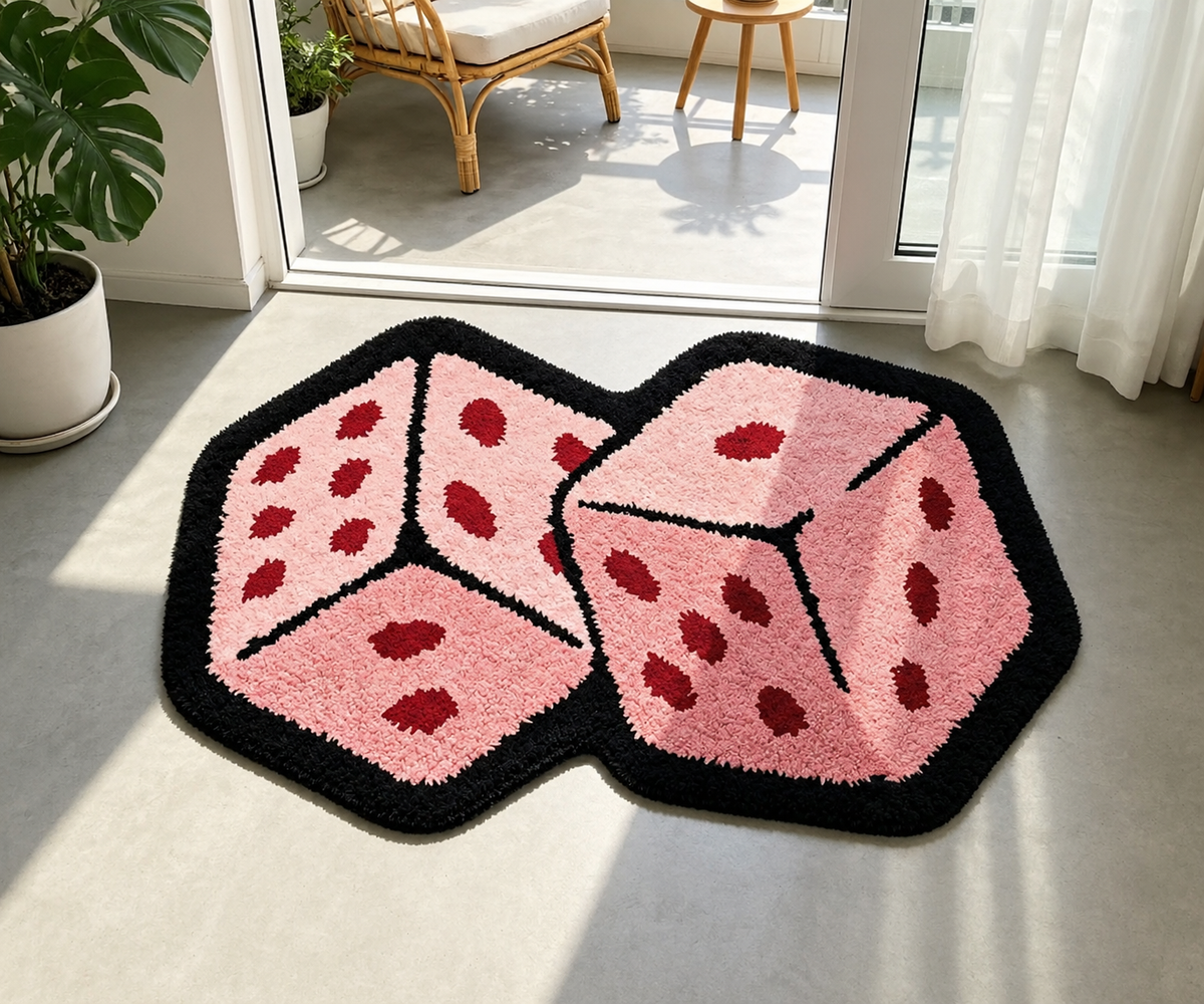 Strawberry Dice Rug